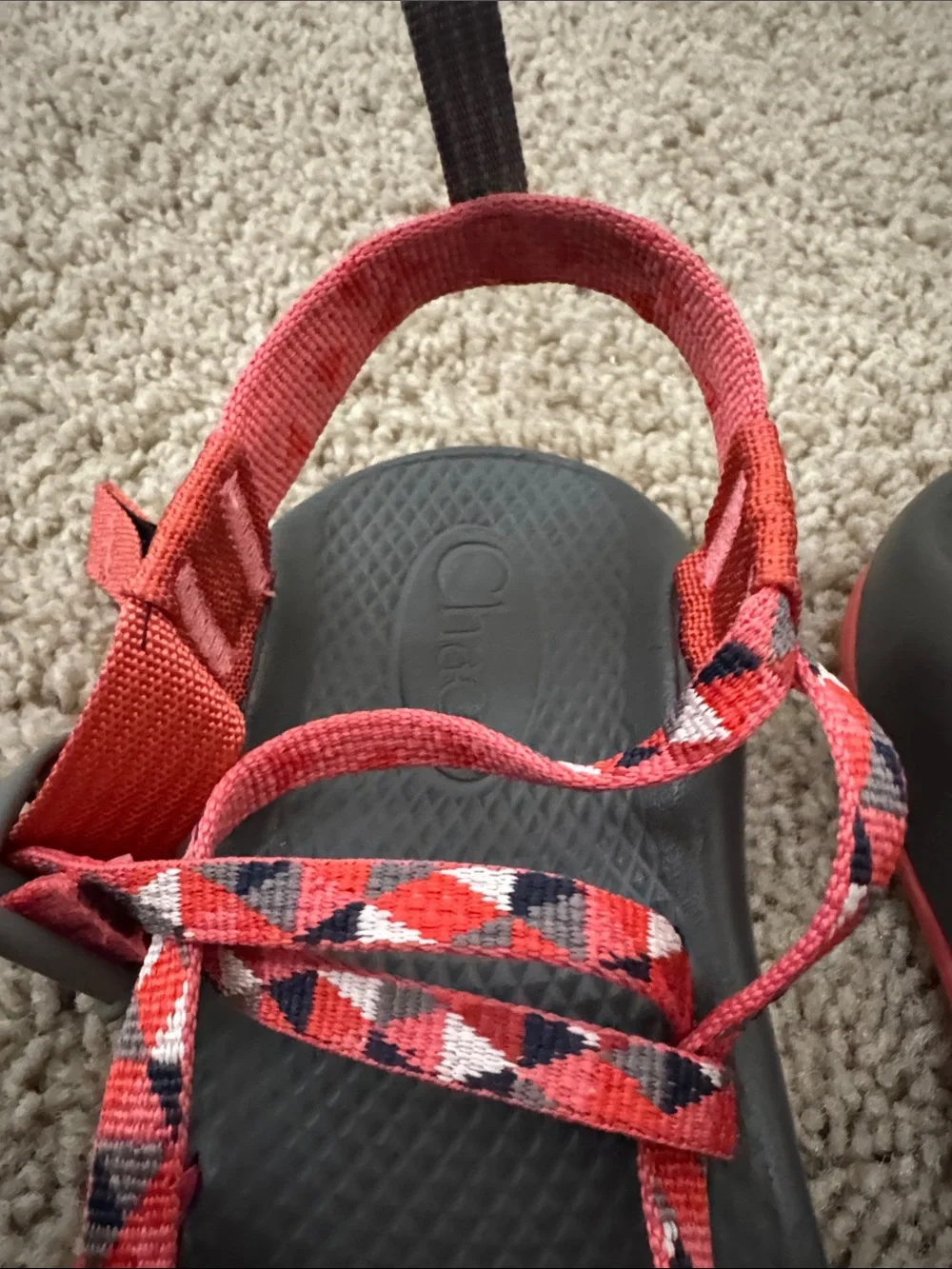 Chaco Kids Red Patterned Strap Sandals